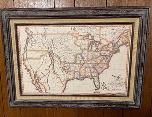 lot 240 image: United States Map 1820 B Warner Philadelphia reproduction