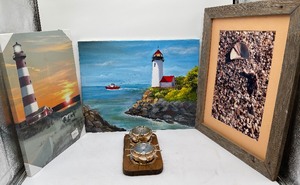 lot 252 image: Lighthouse Nautical Subject Matter Artwork decor