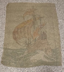 lot 272 image: Very thintransparent print on Muslin() Ship Wall Hanging