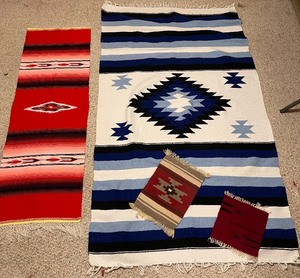 lot 274 image: Heavy Southwest Style Blanket, runner and placemats