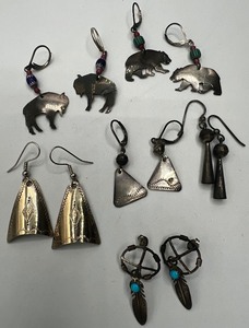 lot 205 image: Lot of Six (6) Western Style Earrings