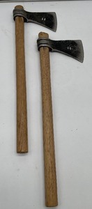 lot 215 image: Two hand forged iron Throwing HawksTomahawks18 long
