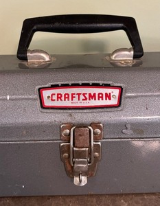 lot 130 image: Vintage Craftsman Metal Toolbox