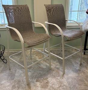 lot 145 image: Pair of Tall Patio Chairs