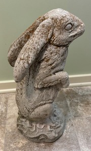 lot 149 image: Charming Cement Bunny Decorative Figurine