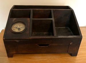 lot 197 image: Decorative Wooden Desk Organizer