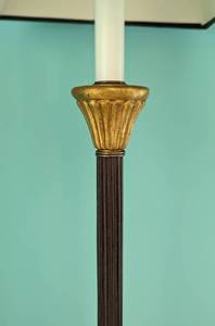 lot 12 image: Pair of Black and Gold Elegant Table Lamps