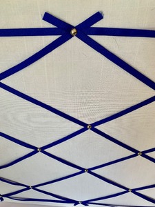 lot 99 image: Large White and Blue Handmade Picture Display Board
