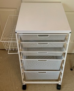 lot 92 image: Mesh Wire Rolling Storage Cart