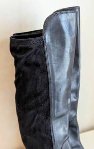 lot 208 image: Cole Haan Black Leather Knee High Stretch Boots