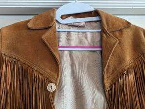 lot 216 image: Vintage Fringe Leather Jacket