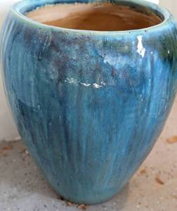lot 228 image: Large Teal Blue Ceramic Planter