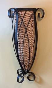 lot 248 image: Wicker and Metal Wall Sconce