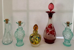 lot 52 image: Gorgeous Collection of Colorful Glass Cruets