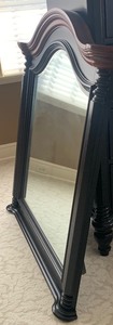 lot 53 image: Pretty Black and Brown Wall Mirror