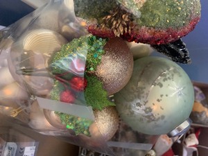 lot 66 image: Beautiful Lot Christmas Ornaments, Color Changing Clip Light and Extra Storage Box