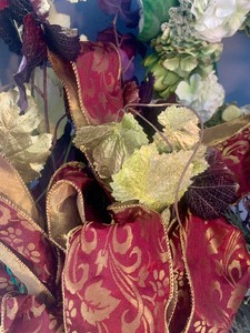 lot 70 image: Wonderful Faux Flowers and Flower Adorned Wreath