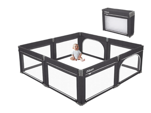 lot 167 image: Albott Baby Playpen- Foldable Playpen for Babies and Toddlers 74x74 (Large, Deep Grey)