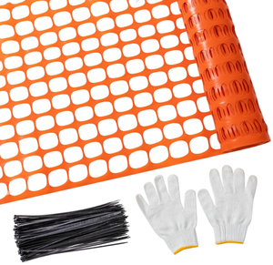 lot 168 image: PotatoLife Plastic Mesh Fence Safety Fence, 4x100 Roll with 100 Zip Ties, Resuable Temporary Netting