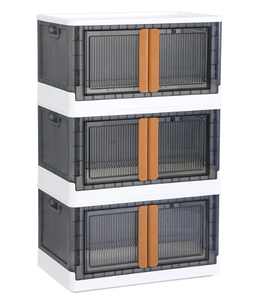 lot 171 image: HAIXIN Storage Bins with Lids, Collapsible Storage Bins, Wardrobe Closet Organizer, 19 Gal, 3 Pack