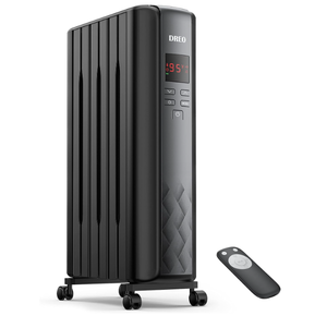 lot 201 image: Dreo Radiator Heater, Upgrade 1500W Electric Portable Space Oil Filled Heater with Remote Control