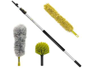 lot 210 image: DOCAZOO DocaPole Microfiber Duster with Extension Pole - 5-12ft Up to 20ft Extendable Dusters