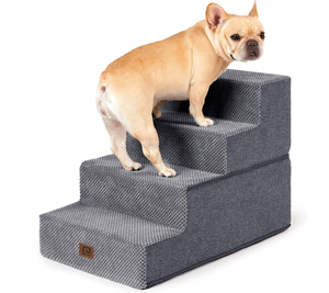 lot 211 image: EHEYCIGA Dog Stairs for Small Dogs, 4-Step Dog Stairs for High Beds and Couch