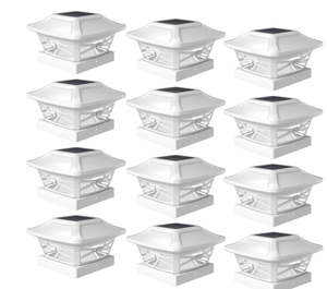 lot 212 image: Davinci Lighting Renaissance Solar Outdoor Post Cap Lights, 12 Pack