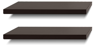 lot 254 image: 24 Inch Floating Wall Shelves for Bedroom Bathroom Wall Mounted Solid Wood Shelf Storage Decor Set of 2, Espresso
