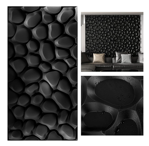 lot 259 image: Art3d Large PVC 3D Wall Panel Sandpits in Black with Coverage 46.2 Sq.Ft, 6-Sheet