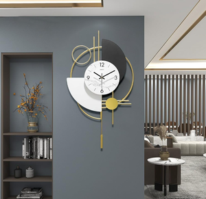 lot 141 image: Homary Modern 16.5 Inch Decorative Big Wall Clock, 3D Round Wall Clock