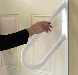 lot 153 image: Wall Mount handrails for Outdoor Steps, Garage Railing with White Powder Coat Finished