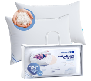 lot 316 image: Continental Bedding 100% Luxury Down Pillows Queen Size Set of 2