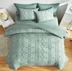 lot 195 image: AIKASY Green Tufted Bed in A Bag Twin Size