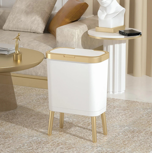 lot 199 image: Luxury white gold trash can, 8 or 15L, trash can, bathroom