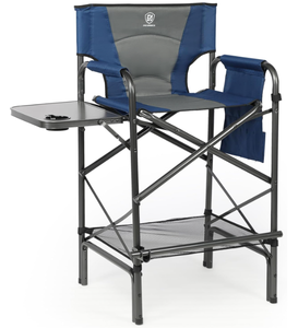 lot 268 image: EVER ADVANCED Tall Folding Chair 30.7 Seat Height Directors Chair High Foldable Bar Stool
