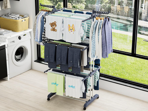 lot 269 image: HOMIDEC Clothes Drying Rack, Oversized 4-Tier(67.7 High) Foldable Stainless Steel