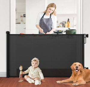 lot 298 image: Retractable Baby Gates for Doorways, PRObebi Retractable Dog Gate for Stairs