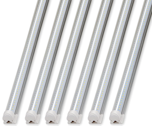 lot 386 image: Barrina LED Shop Light Fixture 8ft, T8, 72W 9000lm 5000K, Clear Cover