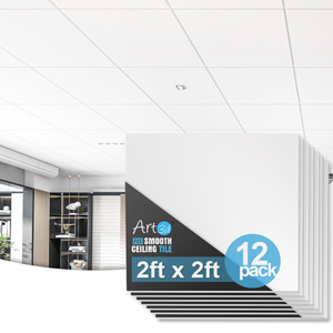 lot 407 image: Art3d 12-Pack Smooth Drop Ceiling Tile