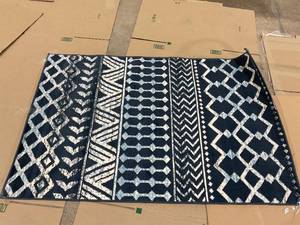 lot 217 image: Navy Blue Rug Measures  3.3 x 5