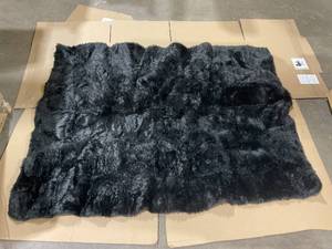lot 159 image: Black Fur Rug