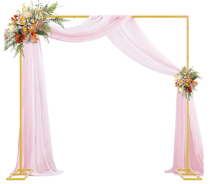 lot 533 image: Wokceer 8x8FT Backdrop Stand Heavy Duty Pipe and Drape Kit with Base, Square Adjustable Backdrop Stand