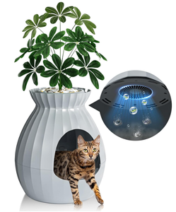 lot 5 image: Secret Plant Cat Litter Box Smart Odor Removal, Hidden Litter Box for Big Cats