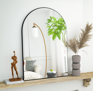 lot 433 image: HARRITPURE Arch Mirror Bathroom Wall Mounted Mirrors Black Vanity Mirror with Metal Frame