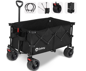 lot 53 image: Sekey 220L Collapsible Foldable Wagon with 330lbs Weight Capacity