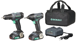lot 59 image: Denali by SKIL 20V Cordless Drill and Impact Driver Combo with 2 x 2.0Ah Lithium Batteries