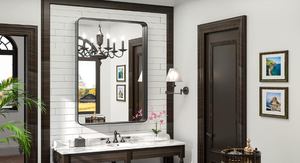 lot 77 image: TokeShimi Black Mirror Wall Mirror for Bathroom Black Metal Frame