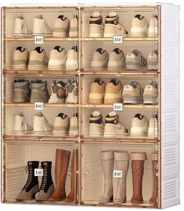 lot 81 image: ANTBOX Portable Shoe Rack Organizer for Closet Entryway 10 Layers 40 Grids