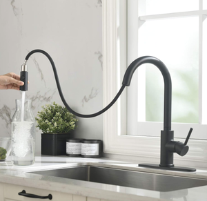 lot 91 image: RULIA Matte Black Kitchen Faucet, Black Faucet, Kitchen Sink Faucet